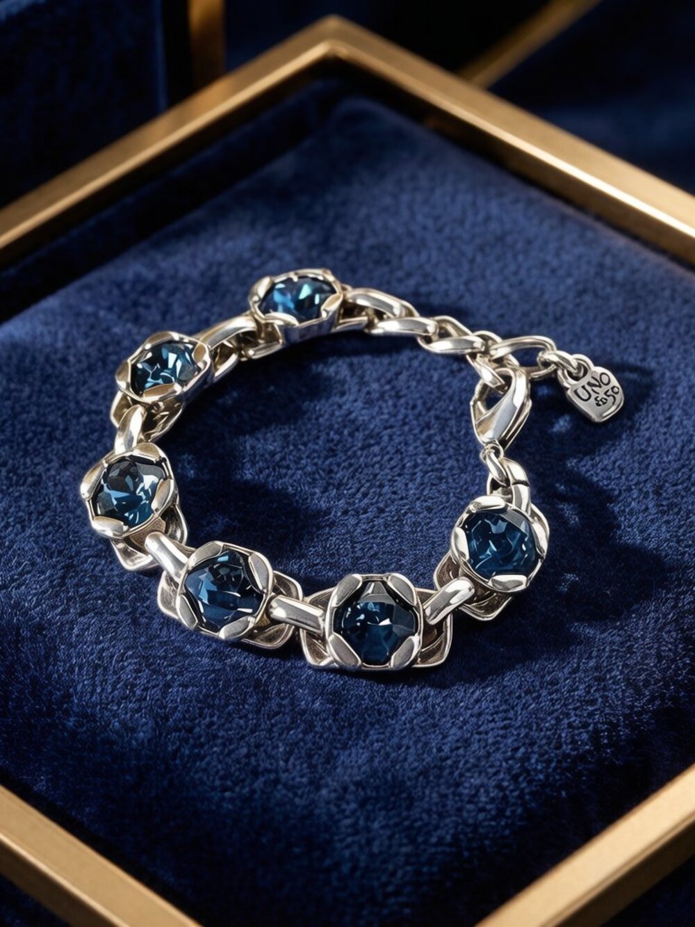 UNOde50 high-quality exquisite premium blue gemstone women's bracelet